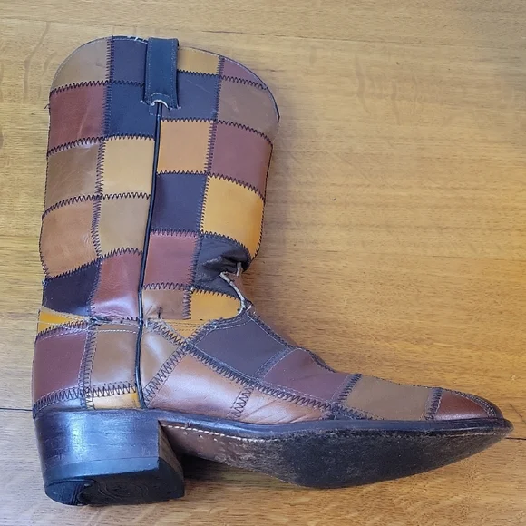 Patchwork Leather Western Boots - Picture 6 of 16
